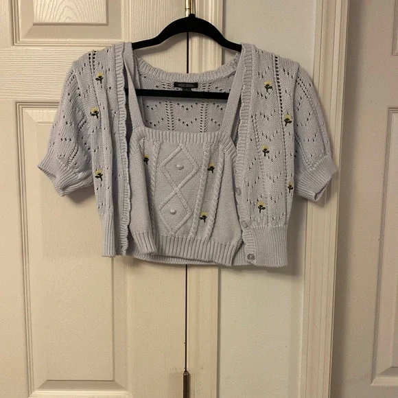 Target Tops Target Blue Sweater Tank And Cardigan Poshmark